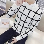 韓系新款格子毛衣